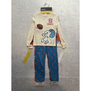 Boys Pajama Bundle 4 Pieces Size 6 Peanuts Snoopy Cotton Long Sleeve